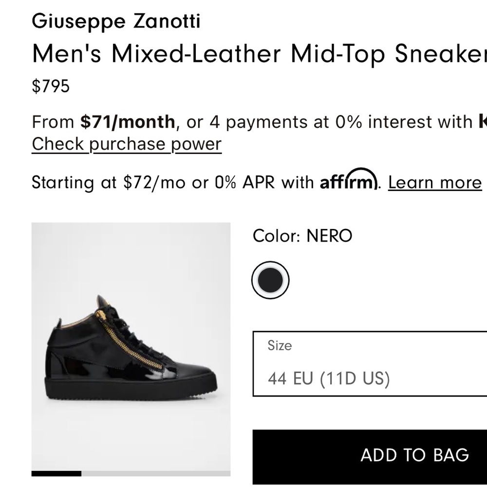 Giuseppe Zanotti Black Sneakers